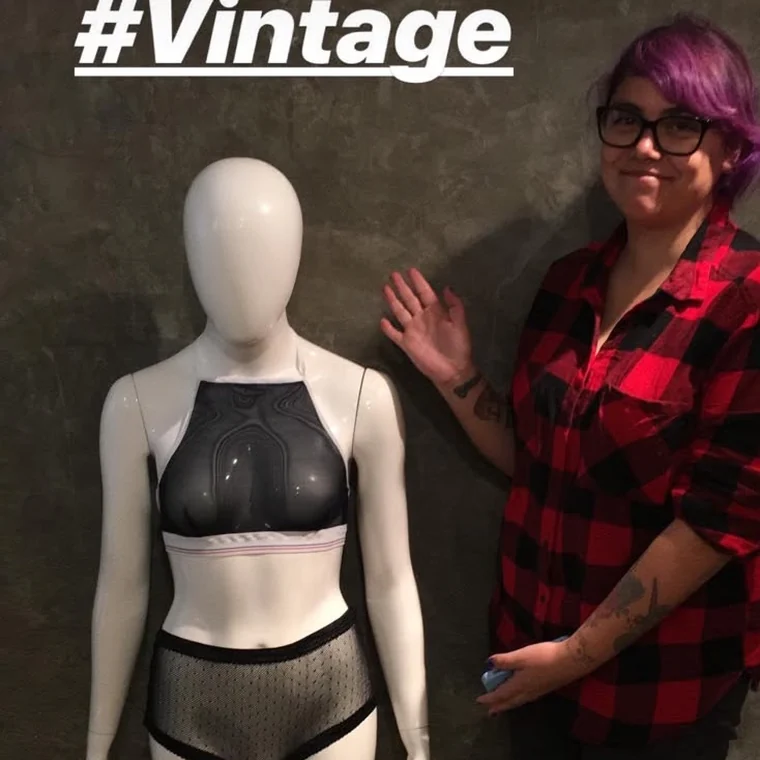 Conjunto vintage hecho en el taller de lencería